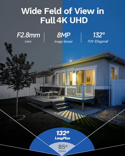 Image of LongPlus 12MP UHD Poe Wired Security Camera Outdoor for Security Cameras System, Cameras for Outdoor Home Security Spot Lights Color Night Vision, Strobe Light Alarm & Sound CP12D1