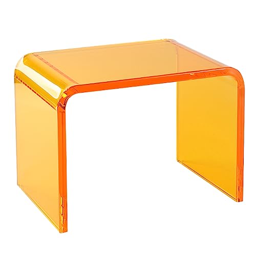 Mesa Auxiliar de acrílico Transparente, Mesa Auxiliar en Forma de U con Bordes Redondeados, Elegante Mesa de Centro Moderna para Espacios pequeños Muebles para Dormitorio o salón