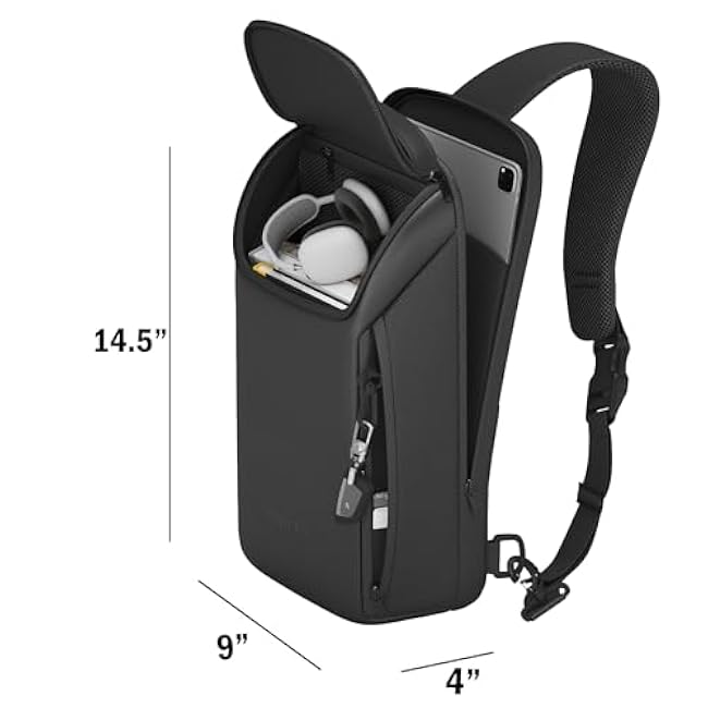 Sling Bag Crossbody Backpack Compact EDC Daypack for Men Minimalist Chest Shoulder bag 11 inch iPad Pro M4/ iPad Air M2