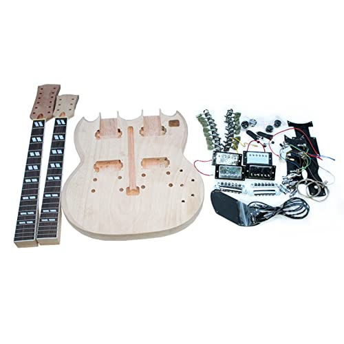 Profesjonalny zestaw do gitary elektrycznej Dwustronny, Niedokończony Zestaw Do Gitary Elektrycznej Z Lipowym Korpusem I Klonową Szyjką Zestaw gitarowy DIY