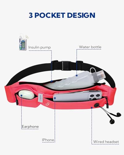 Image of WATERFLY Running Belt Fanny Pack: Runner Marathon Jogging Waist Pack Sport Workout Exercise Fitness Phone Holder Belt for Men Women Jogger Slim Waistband
