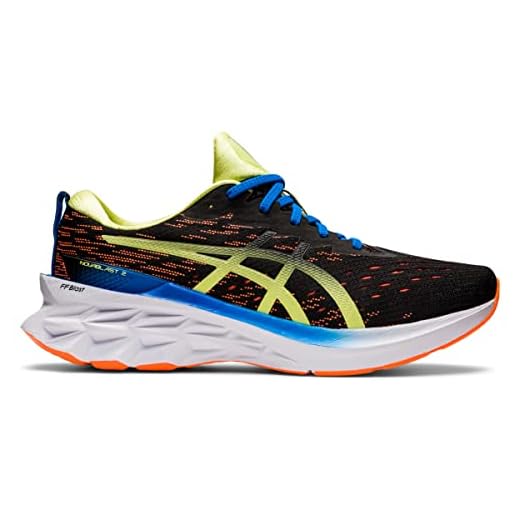 ASICS Men's NOVABLAST 2 Running Shoes, 11.5, Black/Shocking Orange