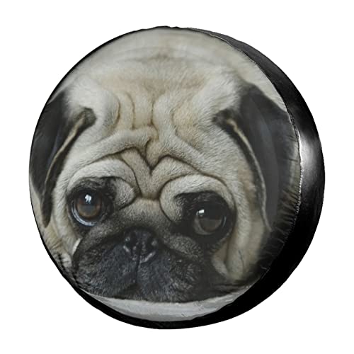 Dujiea Pug Dog Spare Tire Cover, Universal Wheel Tire Cover Dust-Proof Tire Protectors for Trailer Rv Van SUV Truck Camper and Many Vehicle 14 15 16 17 Inch