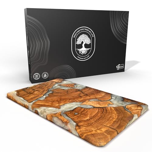 Comparison: Best Cutting Board Patterns 10 Handmade Olive Wood Resin Cutting Board, Wood and Resin Charcuterie Boards for Housewarming Gifts, Resin Cheese Board, Decorative Cutting Board for Kitchen, Luxury Olive Wood Charcuterie Board
