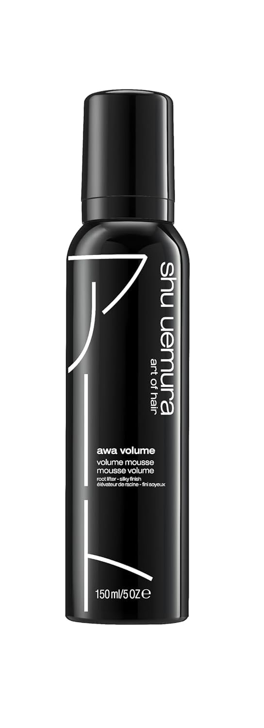 shu uemura art of hair Awa Volume Volumizing Mousse For Fine Hair - Adds Maximum Volume and Lasting Body, With Flexible Control and Medium Hold, 5 Fl Oz