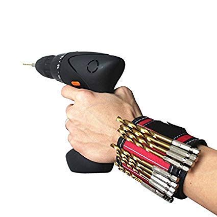 Hetarmi Strong Adjustable Breathable Magnetic Wristband Wrist Strap for Holding Screws, Nails, Bolts, Drill Bits and Small Tools-picture-18