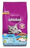 Ração Whiskas para gatos adultos castrados, Peixe, 10,1 kg
