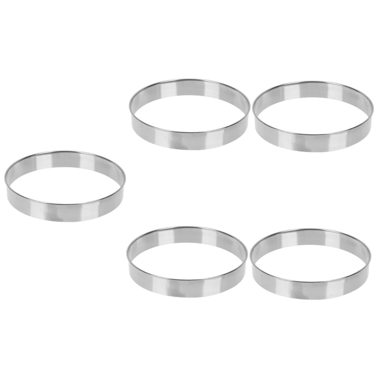 TOPBATHY 5piezas Aro De Repostería De Inoxidable Para Pizza Anillo Para Pastelería Resistente y De Limpiar Para Cocinar y Hornear Tartas y Pasteles