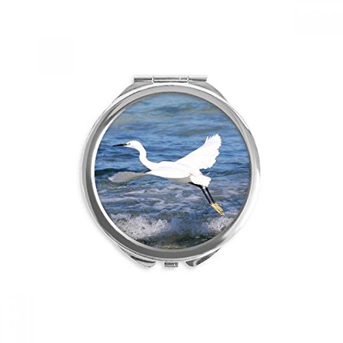 Miroir de maquillage de poche sea bird blanc océan pour vos retouches en voyage et au bureau
