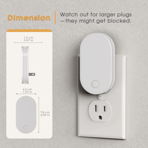 Image of Briignite Plug in Night Light, RGB Night Lights Plug into Wall 1 Pack | Nightlights with Foldable Plug, Dusk to Dawn Light Sensor with Multi Lighting Modes, Color Changing Night Light for Bathroom