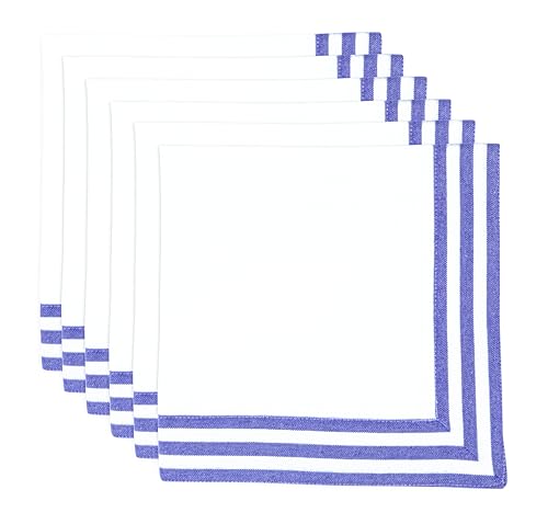 Servilletas de Tela Azul y Blanco 18x18 Pulg - Set de 6 miniatura 1