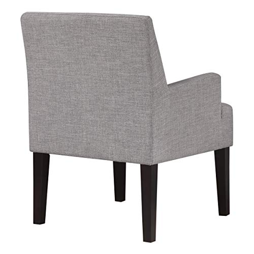 Osp Home Furnishings Main Street Upholstered Guest Chair With Espresso Finish Accents, Cement Grey Fabric #TOP4