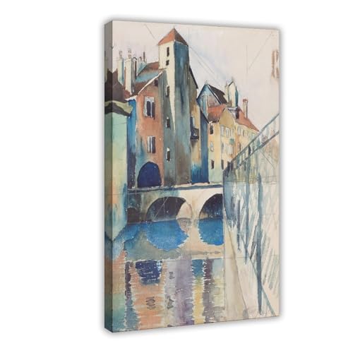 Toile Le Pont Albert Gleizes avec cadre à suspendre pour salon contemporain