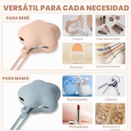Miniatura 4 de Hagot Pack De 2 Guarda Chupetes Bebe, Estuche Para Guardar Chupete De Silicona, Guardachupetes Portachupetes Sin Bpa Rosa Azul Claro