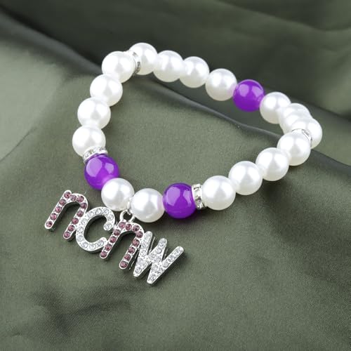 CHOORO Purple and White Beads Bracelet Sisterhood Sorority Jewelry for Women3