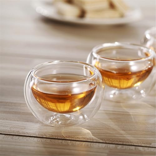 Tazas de té de vidrio borosilicato soplado a mano juego de 6 vasos doble pared gourmet 7