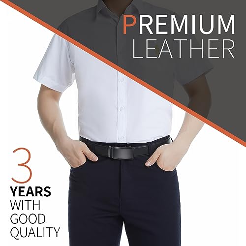Image of Zitahli Leather Ratchet Belt for Men - 2 Pack Mens belt,Customizable Fit | Everyday Men Dress Pants Belt,Casual Occasion,Classic Style,Gifts for Men on Birthday,Anniversary,Father's Day,and Christmas