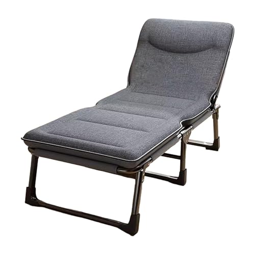 Lit d'appoint pliant avec matelas gris confortable et dossier inclinable 4 positions