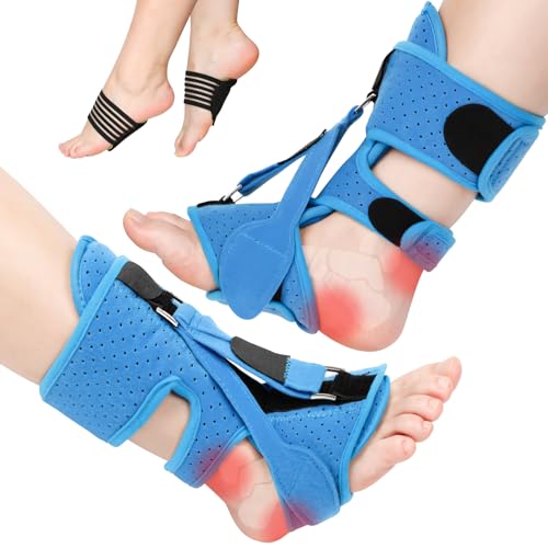 ABSKRYO 2 Pack Plantar Fasciitis Night Splint Sock Relief Plantar Fasciitis Brace with Arch Support for Women Men Adjustable Orthotic Stretcher Brace Relief Achilles Tendonitis Foot Drop Heel Pain