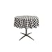 LA Linen Poly Checkered Round Tablecloth, 51-Inch, Black/White