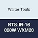Walter Tools NTS-IR-16 020W WXM20 Carbide NTS Threading Inserts, Internal Thread, Full Profile, Whitworth (Pack of 10)