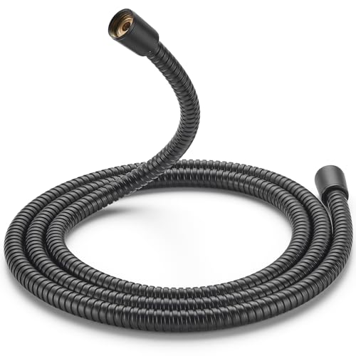 Cobbe 70" Shower Hose Extra Long, Handheld Shower Head Extension Hose Replacement with Gaskets & Sealing Tape, 304 Stainless Steel Hose for Bathroom, RV (Matte Black)