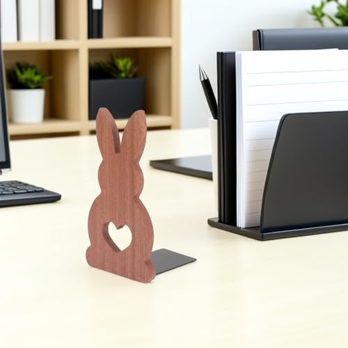 Serre-livres bois motif lapin créatif, une idée cadeau poétique pour amoureux des livres - 5