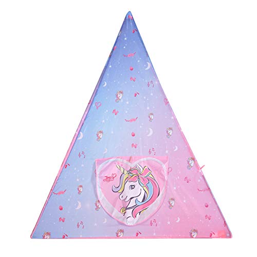 Image of Nickelodeon JoJo Siwa 4 Piece Teepee Slumber Set with Teepee Tent, Sleeping Bag, Decorative Unicorn Pillow and String Lights