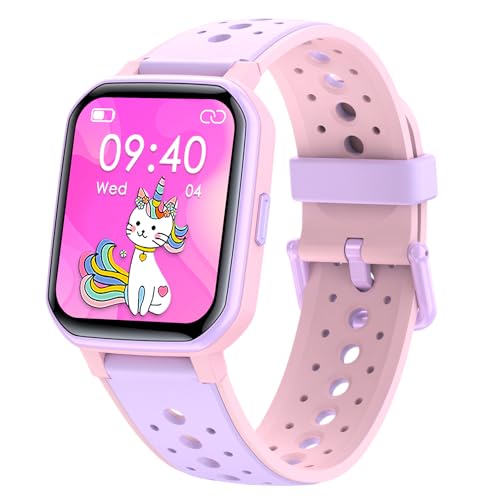 キッズスマートウォッチガールズボーイズ、子供用フィットネストラッカーウォッチ、Kids Smart Watch、1.54インチDIYダイヤル、20スポーツモード、ゲーム、 歩数計、IP68防水、多言語 多種機能付き 日語説明書付き 誕生日プレゼント、女の子