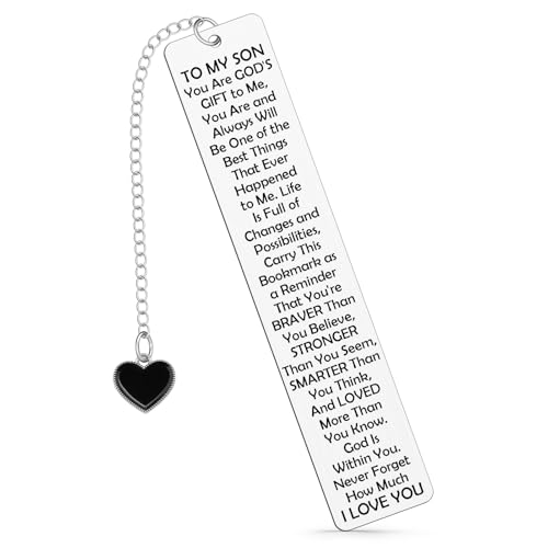 Son Gifts for Teen Boys Christmas Birthday Fathers Day Graduation Gifts for Son Bookmarks Christmas Stocking Stuffers for Bonus Sons Inspirational Gift for Sons Graduation Gift for Stepson Book Marks