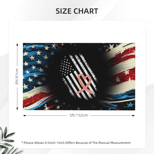 ZVPLOVJ USA Flag Uterine Cancer Awareness Heavy Duty 3x5 FT Double Sided 3 Ply Flag, UV & Fade Resistant with Brass Grommets