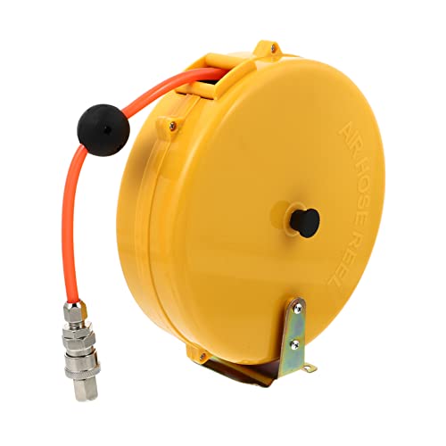 Tofficu Reel Retractable Air Hose Reel Automatic Hose for Pneumatic Tool Wall Hanging Use