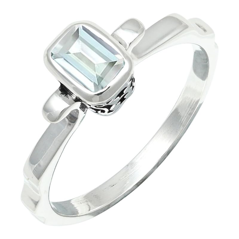 Bague plaquée argent avec pierres précieuses JSR-1236AA pour hommes et femmes toutes tailles