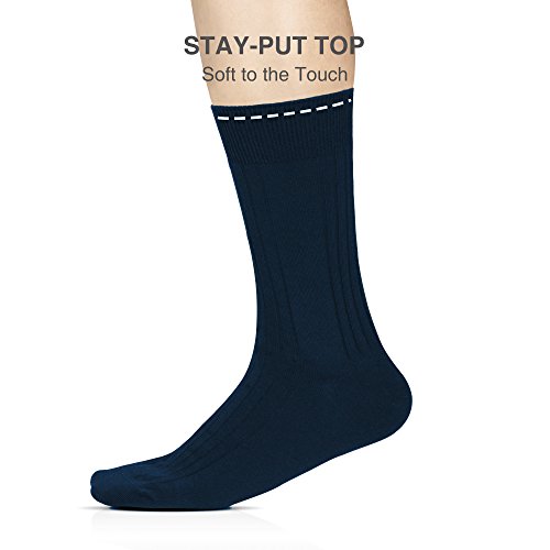 DAVID ARCHY Men's Multi-Pairs Breathable Cotton Athletic Socks Casual Crew Socks (US Shoe Size: 6-12)3