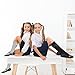 SPTRAMLE Girls Knee High Socks, Long School Uniform Socks with Bows for 8-12 Years, 2 Pairs