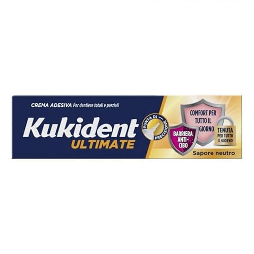 Kukident - Kukident Ultimate Sapore Neutro Crema Adesiva per Dentiera Barriera Anti Cibo 40 gr - 988342123
