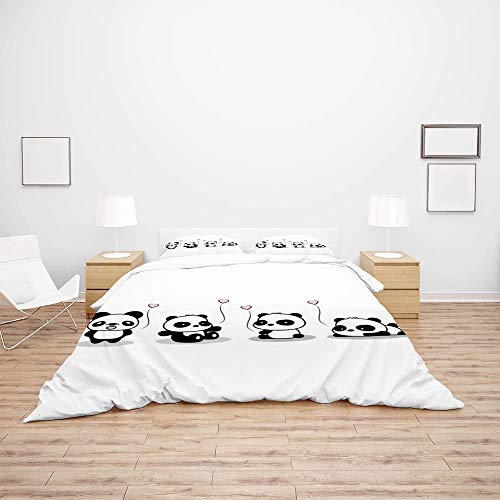 Housse de couette King microfibre polyester parure de lit 3 pièces - 4