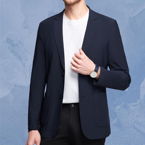 Men's Lightweight Business Blazers Ice Silk Stretch Suit Jacket Wrinkle-Resistant Sun Protection Summer Sport Coat4