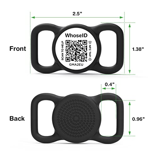 Qr Dog Id Tag, Personalized Pet Id Tags Dog Tags, Silent Silicone Qr Code Id Tags, Send Pet Location Alert Email When Scanning, No App Need, Multi-Pet Management, Black&White #TOP1