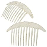 Camila Paris CP2940 French Hair Side Combs, White Pearl Interlocking Combs French Twist Hair Combs, Strong Hold Hair Clips for Women Bun Chignon Up-Do, Styling Girls Hair Accessories, Made in France