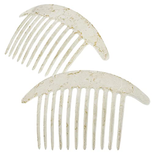 Camila Paris Cp2940 French Hair Side Combs, White Pearl Interlocking Combs French Twist Hair Combs, Strong Hold Hair Clips For Women Bun Chignon Up-Do, Styling Girls Hair Accessories, Made In France #TOP25