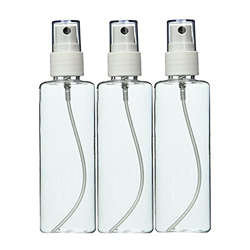 MoYo Natural Labs 3.4 oz Spray Bottles, TSA Approved Travel Bottles Fine Mist Pump Spray, Empty Travel Containers, BPA Free PET Plastic (Pack of 3)