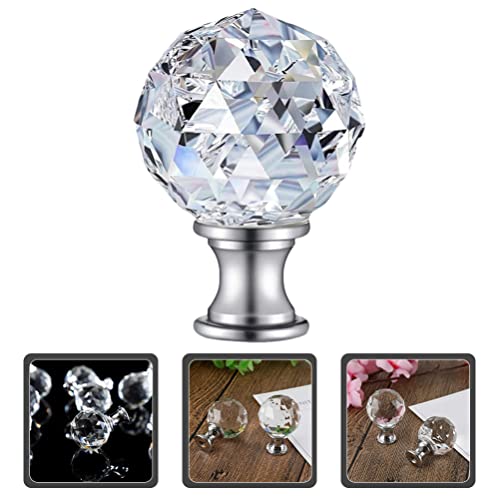 Image of OSALADI Crystal Lamp Finials Diamond Finials for Lamp Shade Clear Screw Topper Decorative for Table or Floor s