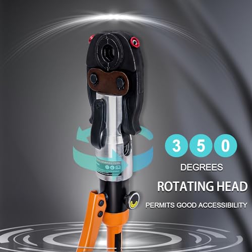 Copper Pipe Crimping Tool, Copper Press Tool W/ 1/2\", 3/4\", 1\" Jaws, Copper Tube Fittings Hydraulic Pipe Crimping Tool, for Confined Spaces and Tee Fittings, Hydraulically Driven