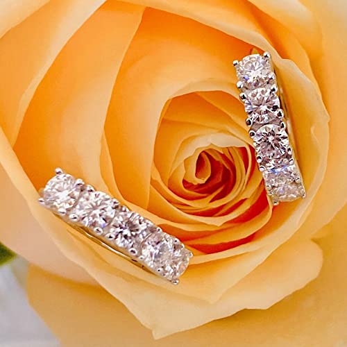 Moissanite Hoop Earrings For Women, Lab Created Diamond Huggie Earrings White Gold Plated Sterling Silver Hoop Earrings For Women Gifts #TOP2