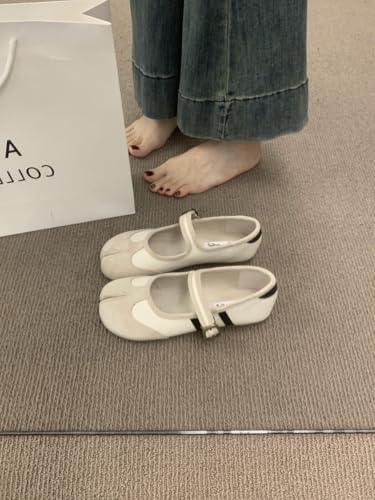 Women Suede Tabi Shoes Split Toe Mary Jane Lightweight Athletic Flats Vintage Sporty Style Comfortable Daily Walk2