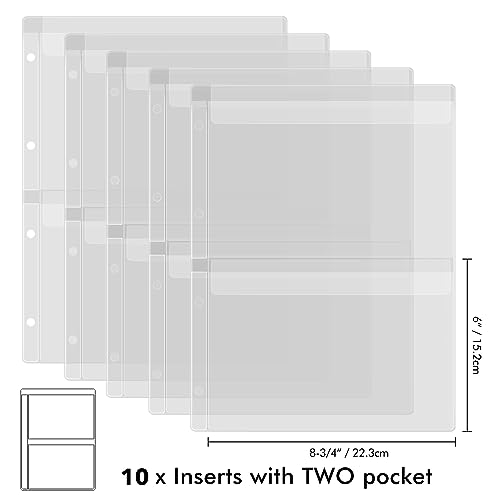 Briartw 10 Page Protectors Pockets Inserts with Two Pockets - Image 2
