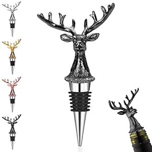 Berglander Black Deer Head Wijnstopper Champagnestopper Drankstoppers Grappige wijnkurken Perfect cadeau voor vrienden…