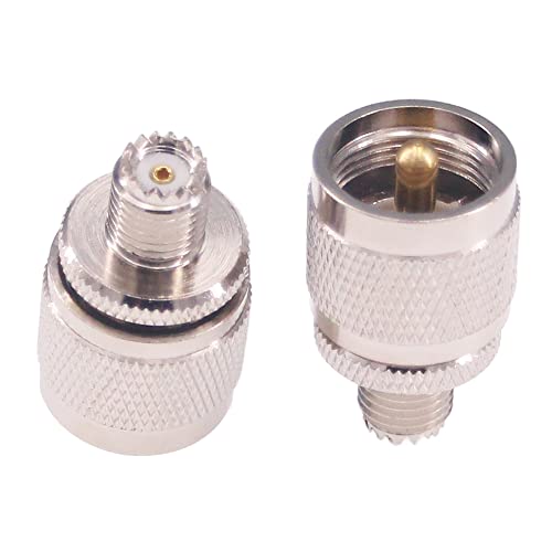 2 piezas adaptador coaxial UHF macho a mini UHF hembra miniatura 4