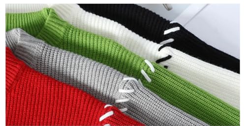 Mens Vitality Turtleneck Sweater Winter Loose Casual Knitted Pullovers Men Warm Patchwork Knitwear3